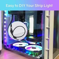 Hitlights Led Strip Lights, 4 Pre-Cut Waterproof Rgb Small Led Light Strip Kit Dimmable Color Changing Smd 5050 Led Tape Light With Rf Remote, Ul-Listed Power Supply And Connectors For Tv Bedroom Home