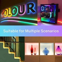 Hitlights Led Strip Lights, 4 Pre-Cut Waterproof Rgb Small Led Light Strip Kit Dimmable Color Changing Smd 5050 Led Tape Light With Rf Remote, Ul-Listed Power Supply And Connectors For Tv Bedroom Home