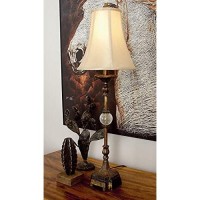 Deco 79 Polystone Solid Buffet Lamp, 11 X 11 X 34, Bronze