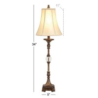 Deco 79 Polystone Solid Buffet Lamp, 11 X 11 X 34, Bronze