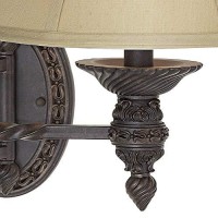 Godia French Country Indoor Swing Arm Wall Lamp Bronze Plug-In Light Fixture Dimmable Beige Softback Bell Shade For Bedroom Bedside House Reading Living Room Home Hallway Dining - Barnes And Ivy