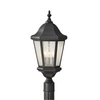 Sea Gull Lighting Ol5907Bk Martinsville Three Light Outdoor Post Lantern Outside Fixture, Black