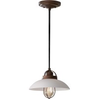 Feiss P1241Bzp Urban Renewal Glass Industrial Vintage Pendant Lighting, Bronze, 1-Light (10