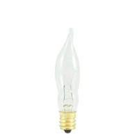 25 Pack - Bulbrite 7.5Cfc/15/3 7.5W Flame Candelabra Tip Chandelier Bulb, Clear