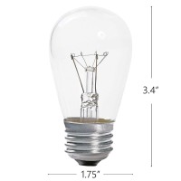 25 Pack 11 Watt S14 Medium Base 130 Volt 2500 Hour Clear Sign Or Indicator Lightbulb