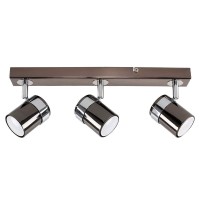 Elinkume Modern 3 Way Polished Chrome And Black Chrome Finish Straight Bar Ceiling Spotlight