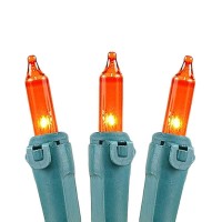 Novelty Lights 100 Light Amber Christmas Mini String Light Set Green Wire Indooroutdoor Ul Listed 50 Long