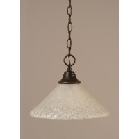 Chain Hung Pendant Shown In Dark Granite Finish With 12 Italian Bubble Glass