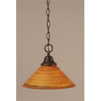 Chain Hung Pendant Shown In Dark Granite Finish With 12 Firre Saturn Glass