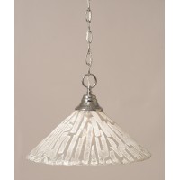 Chain Hung Pendant Shown In Chrome Finish With 16 Italian Ice Glass