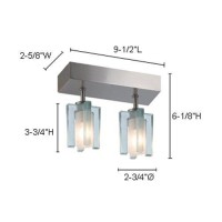 Jesco Lighting Cm3012R Akina 2Light Ceiling Mount Pendant Satin Nickel