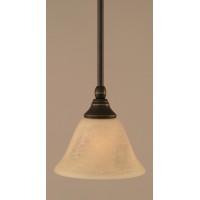 Stem Mini Pendant With Hang Straight Swivel Shown In Dark Granite Finish With 7 Italian Marble Glass