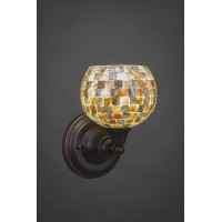 Wall Sconce Shown In Dark Granite Finish With 6 Sea Mist Seashell Glass