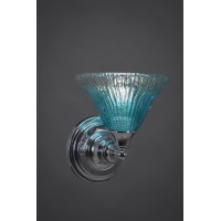 Wall Sconce Shown In Chrome Finish With 7 Teal Crystal Glass