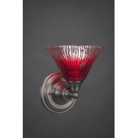 Wall Sconce Shown In Brushed Nickel Finish With 7 Raspberry Crystal Glass