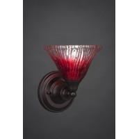 Wall Sconce Shown In Bronze Finish With 7 Raspberry Crystal Glass