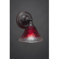 Wall Sconce Shown In Dark Granite Finish With 7 Raspberry Crystal Glass