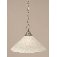 Chain Hung Pendant Shown In Chrome Finish With 16 Italian Bubble Glass