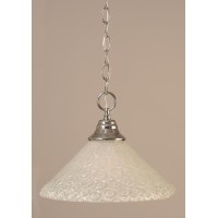 Chain Hung Pendant Shown In Chrome Finish With 12 Italian Bubble Glass