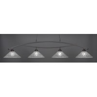 Bow 4 Light Bar Shown In Dark Granite Finish With 16 Italian Bubble Glass