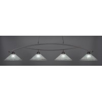 Bow 4 Light Bar Shown In Dark Granite Finish With 16 Frosted Crystal Glass