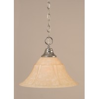 Chain Hung Pendant Shown In Chrome Finish With 14 Italian Marble Glass