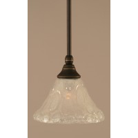 Stem Mini Pendant With Hang Straight Swivel Shown In Dark Granite Finish With 7 Italian Bubble Glass