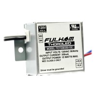 Fulham Lighting Tc11200350-15C Thoroled-Single Channel Driver-120V Input-350Ma Constant Current Output-Max 15W-Compact Case-Ip62 Led Driver