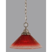 Chain Hung Pendant Shown In Brushed Nickel Finish With 12