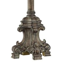 Regency Hill Traditional French Country Style Tall Buffet Table Lamp Beige Scroll Metal Lattice Candlestick Framed Cylinder Drum Shade Decor For Living Room House Home Entryway Dining Family