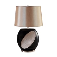 Ore International 31176 25Inch Retro Ceramic Table Lamp Black