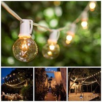 Hometown Evolution, Inc. 50 Foot G40 Globe Patio String Lights With Clear Bulbs (White Wire)