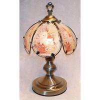 Ok Lighting Ok-603Ab-Ca3 1425-Inch Touch Lamp With Cat Theme, Antique Bronze