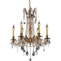 Elegant lighting 9206d23fg Rosalie 6light singletier crystal chandelier finished in French gold with clear crystals elegant lighting 9206d23fg features base finish French gold with clear crystal choose from royal cut elegant cut Swarovski Spectra or Swaro