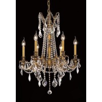 Elegant lighting 9206d23fg Rosalie 6light singletier crystal chandelier finished in French gold with clear crystals elegant lighting 9206d23fg features base finish French gold with clear crystal choose from royal cut elegant cut Swarovski Spectra or Swaro