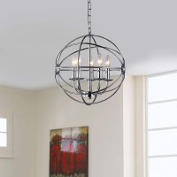 Warehouse Of Tiffany Rl8121Ch Aidee 5-Light Chrome 16-Inch Spherical Chandelier, 94 Piece