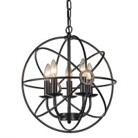 Whse Of Tiffany Rl8121Bl Meila 5Light Spherical Chandelier 16 X 16 X 30 Black