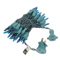 Novelty Lights 50 Light Teal Christmas Mini String Light Set Green Wire Indooroutdoor Ul Listed 11 Long