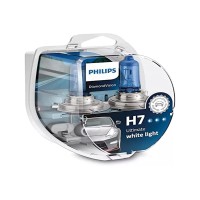 The Philips Diamond Vision series emits an ice blue white light due to a color temperature of 5000KNotice Some users report these are significantly more dim than factory bulbs Philips Diamond Vision H7 Bulbs are not road legal in Europe and other parts of