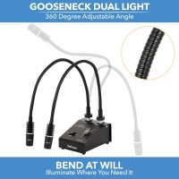 Amscope Led-6W Powerful 6 Watt Led Dual Gooseneck Lights Illuminator, Black, 1 Count (Pack Of 1)