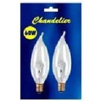 Bulbrite 484060 60 Watt 120 Volt Ca10 Candelabra Base Chandelier Flame Tip Decorative Light Bulb - Frost