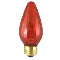 Bulbrite 25F15A-8Pk 25W Fiesta Style Medium Base, Amber Chandelier Bulb, 8-Pack