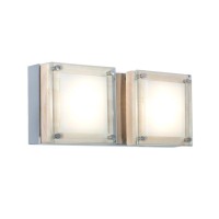 Jesco 2Light Wall Sconce Quattro Low Voltage Series 306 in Birch The elegant ensemble of Square modules features a choice of chrome glass or birch wood trimming which may be customstained Each individual module is finished with a pane of clear tempered gl