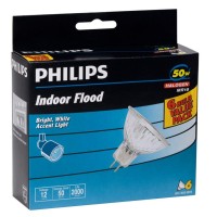 Philips 406009 Landscape And Indoor Flood 50-Watt Mr16 12-Volt Light Bulb, 6-Pack