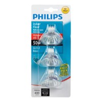 Philips 415802 Landscape And Indoor Flood 50-Watt Mr16 12-Volt Light Bulb, Halogen, 3-Pack