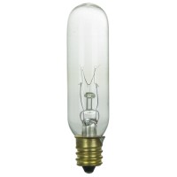 Sunlite 15T6/Cl Incandescent 15-Watt, Candelabra Based, T6 Tublular Bulb, Clear