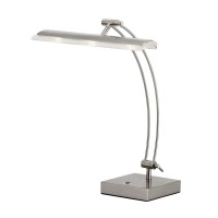 Adesso 5090-22 Esquire Led Desk Lamp, 13-19 In., 9W Full Spectrum Led, Brushed Steel, 1 Table Lamp, Gray, Multi-Function