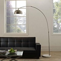 Modway Arco Style Lamp With White Round Marble Base