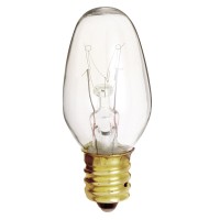 Satco S4724 120V 4/Card Candelabra Base 4-Watt 4C7 Night Light Bulb, Clear