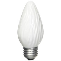 G E Lighting 75338 Medium Base Flame Shaped Decorative Bulb 25W120V White Finish Incandescent 2Pack